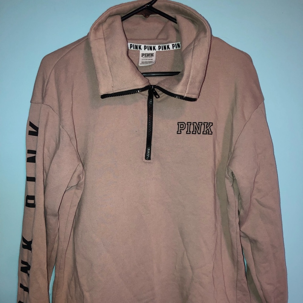 pink quarter zip